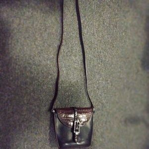 Brighton Black & Brown Crocodile Crossbody bag